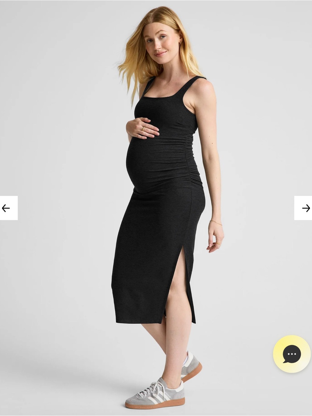 Beyond Yoga Maternity Tank Midi Dress in Black